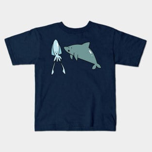 Dolphin and Squid Kids T-Shirt